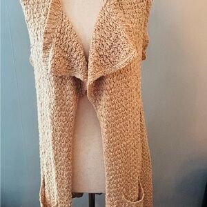 Verve Ami Women's Beige Knit Cardigan Vest